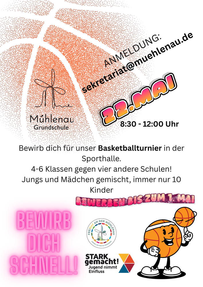 Aushang Basketball-Turnier