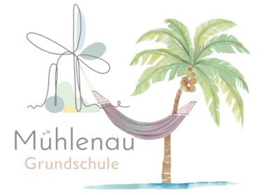 Sommerbrief mit Logo Hängematte und Palme